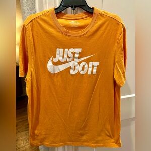 Nike Orange Tee with White 'Just Do It' Logo